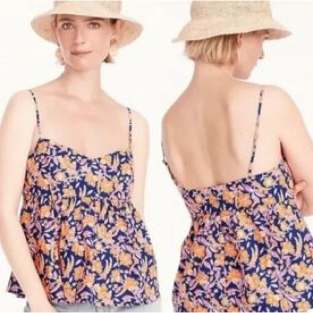 J.Crew Floral Cotton Poplin Cami Top NWT (Size XS) - Picture 6 of 6